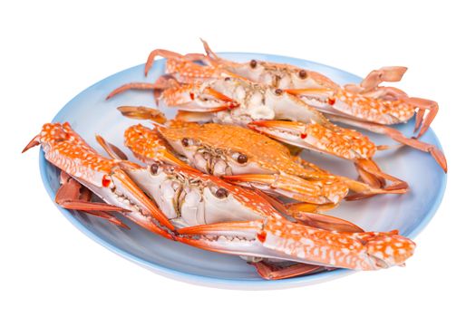 Steam food crab on dish