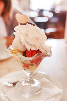 ice cream with fruits