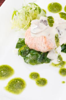 Salmon Fillet in Cream Sauce 