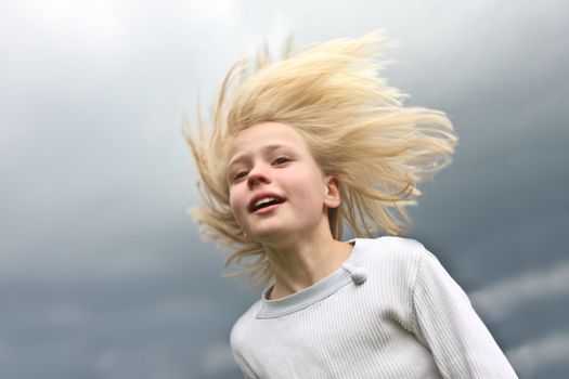 Girls having fun in denmark in the summer