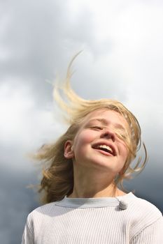 Girls having fun in denmark in the summer