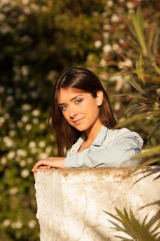 young beautiful young woman portrait on sunny day