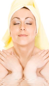 Young woman getting ready for the spa treatment