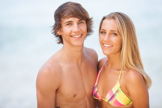 Young couple enjoying themselves at the beach