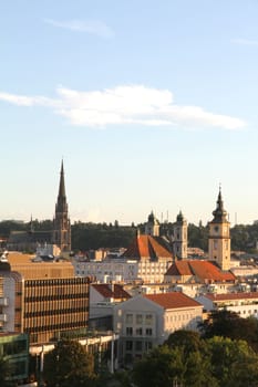 View over the city of Linz, Austria, Europe.