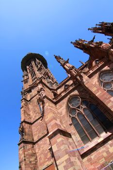 The Freiburger Muenster in Freiburg im Breisgau, Germany, Europe.