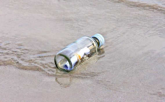  glass bottle on the beach 