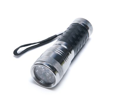 Portable metallic torchlight isolated on white