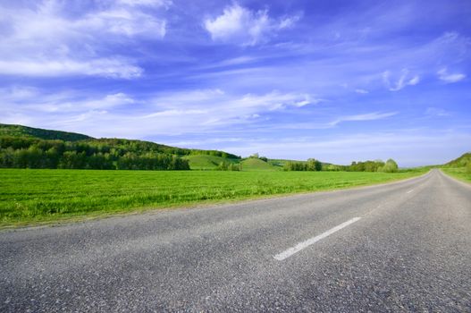 Spring or summer sunny day landscape