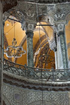 Interior of the Hagia Sophia in Istanbul. Turkey 
