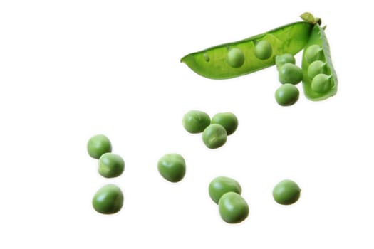 several peas isoladed on white background