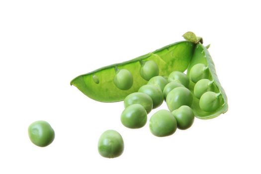 several peas isoladed on white background