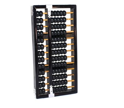 old wooden asia abacus on white background