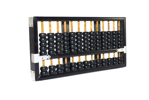 old wooden asia abacus on white background