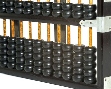 old wooden asia abacus on white background