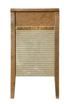Antique washboard against white