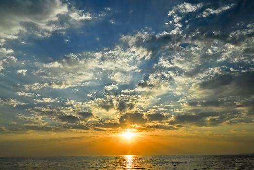 A beautiful late afternoon sky over the sea