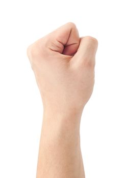 Fist. Gesture of the hand on white background