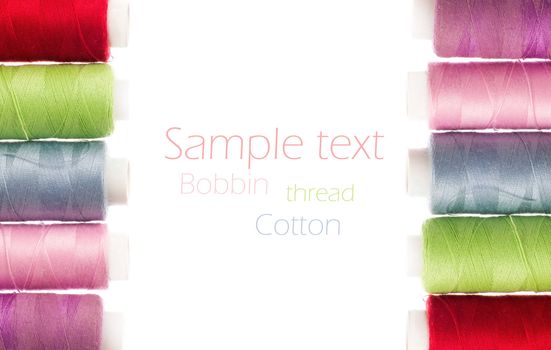 bobbins of thread isolated on white