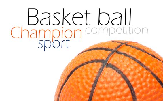 Orange basket ball, photo on the white background