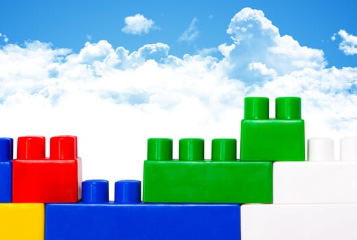 Plastic construction blocks