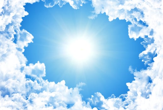 Sun in bright blue sky