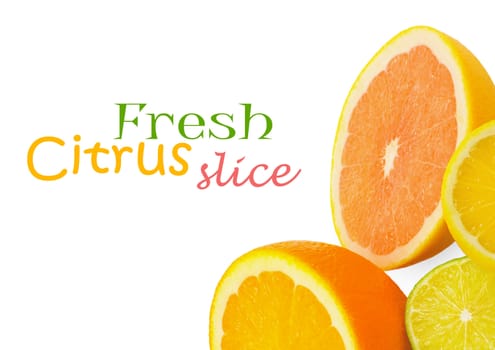 Citrus fresh fruit isolated on a white background
