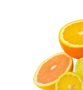 Citrus fresh fruit isolated on a white background