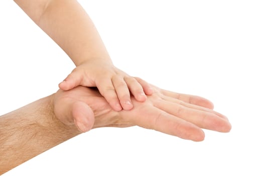 baby hand with father's hand
