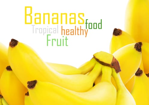 Bunch of bananas isolated on white background + Clipping Path
