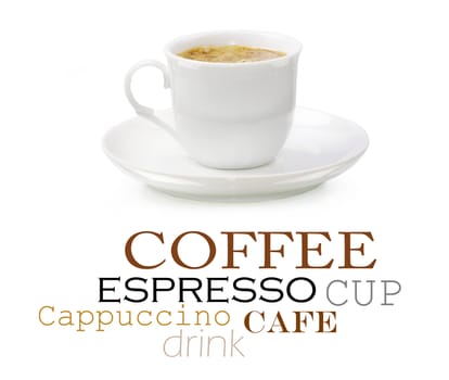 Coffee cup on white background
