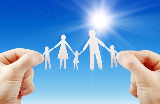 paper family in hands