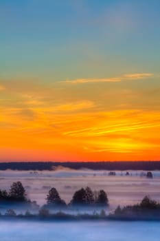 Great Morning. Beautiful Lake On Sunrise.