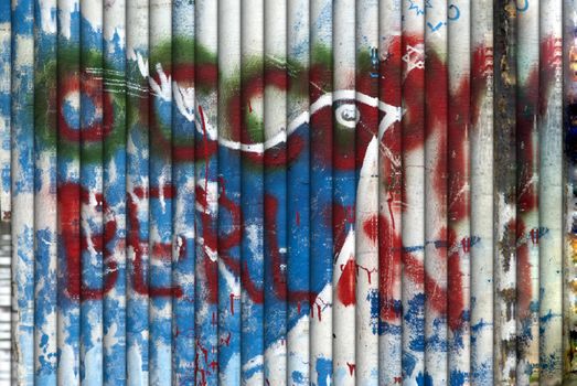 Old Colorful Berlin Wall in West Germany