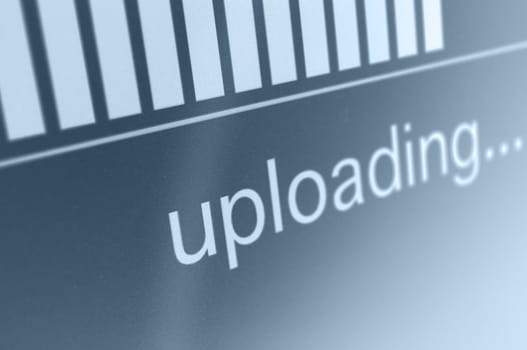 Closeup of Upload Process Bar on LCD Screen