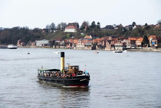 Excursion boats in Lauenburg, Germany