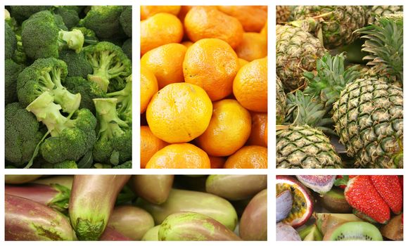 Fruits and Vegetables Variety and Choice Collage