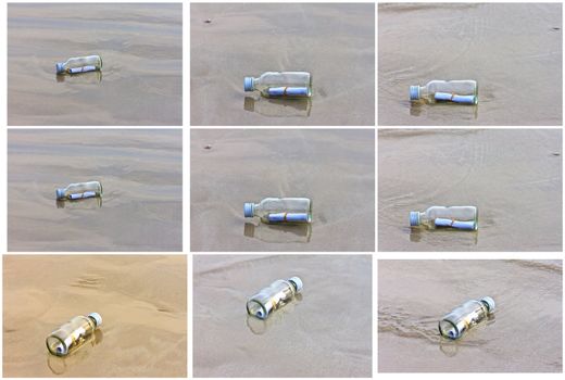  glass bottle on the beach 