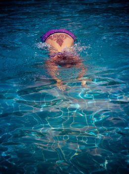 girl in pool