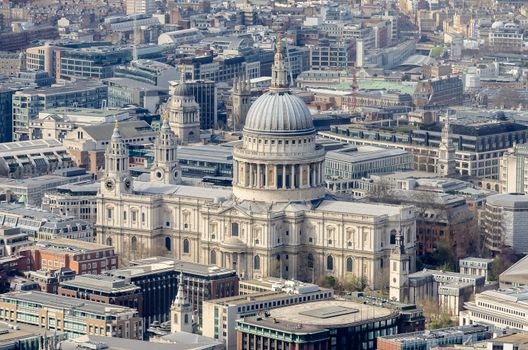 Aerial View of St Paul Cathedral, London, UK