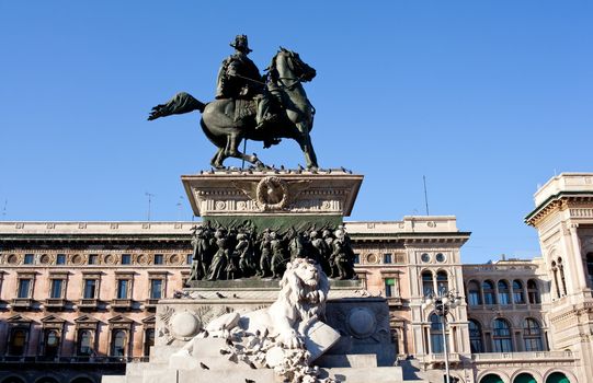 View of Vittorio Emanuele II monument, Milan
