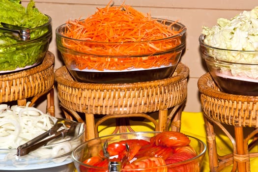 Vegetables were arranged in a neat cup.