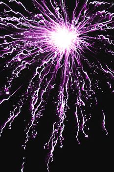 abstract purple firework explosion