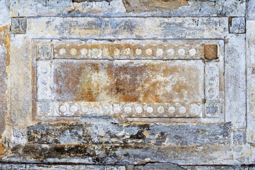 Facade of classic antique marble wall