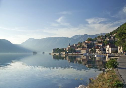 perast village in the bay of kotor montenegro