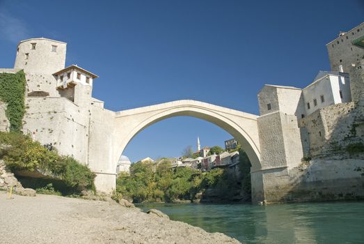 old mostar bridge in bosnia