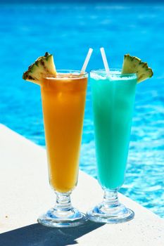 Cocktails near the swimming pool