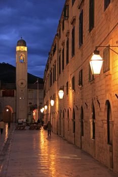 Old town at night, Dubrovnik, Croatia