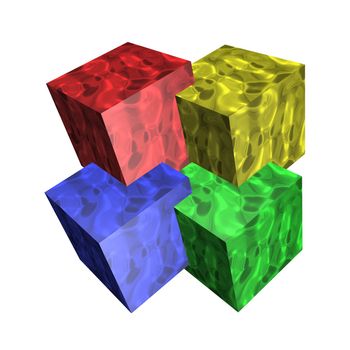 An abstract illustration of cubes on a white background