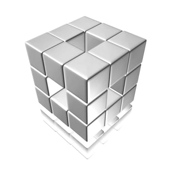 An abstract illustration of cubes on a white background